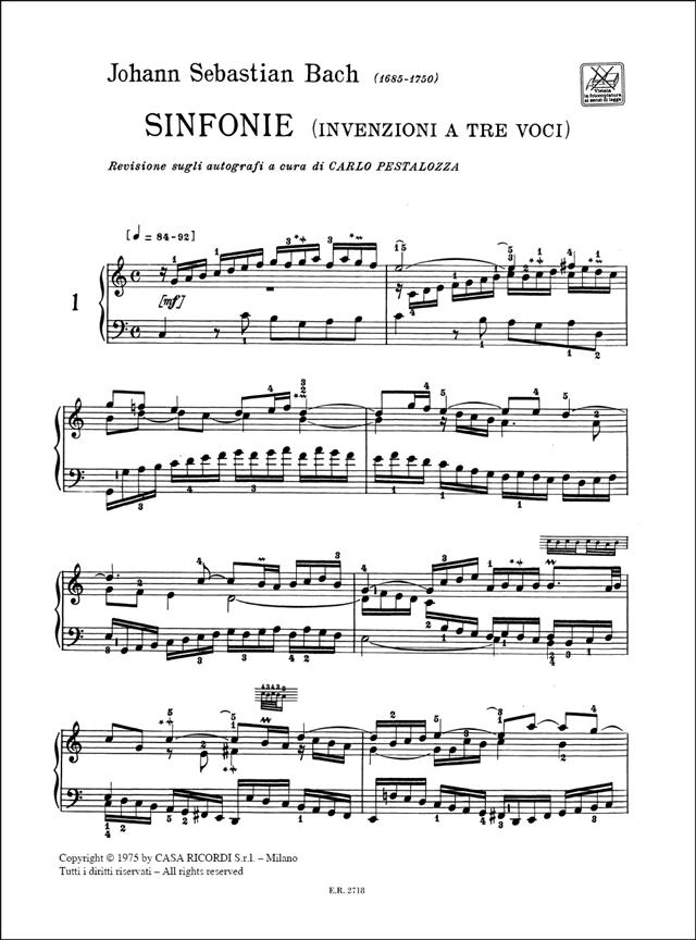 Sinfonie (Invenzioni A Tre Voci) - Revisione sugli autografi (Urtext) - pro klavír
